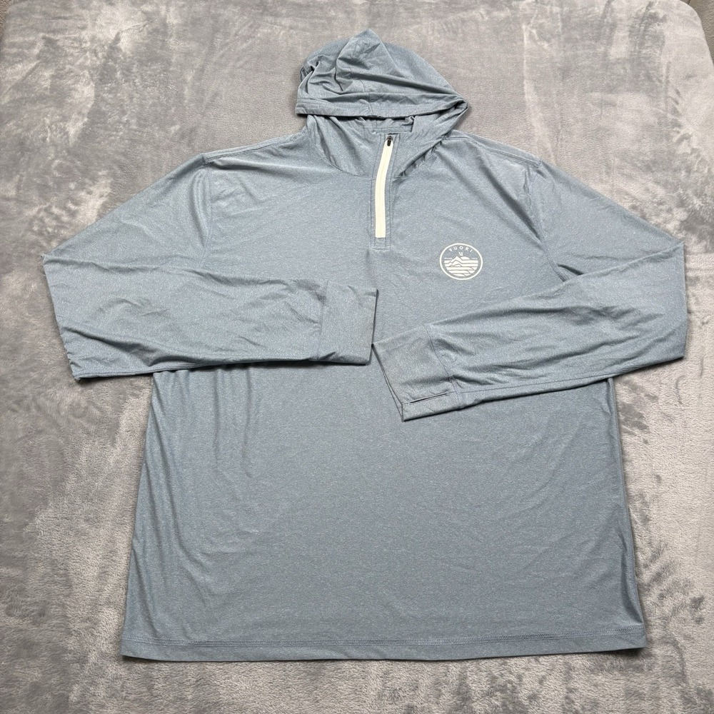 Vuori Uluwatu Pullover Hoodie Blue V169 Water Tech Quarter Zip Mens XXL*